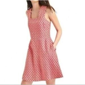 GAP 100% Linen Pink Fit n Flare Jumper Sundress Women’s Size 4 Small Pockets